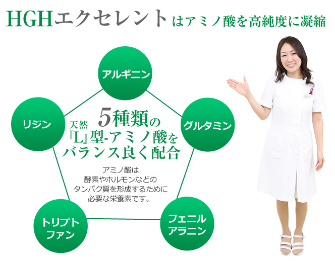 HGHエクセレントに含まれるアミノ酸