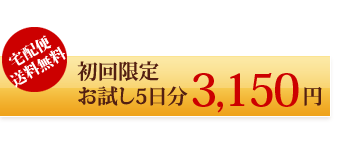 初回限定/お試し5日分/3150円/宅配便 送料無料