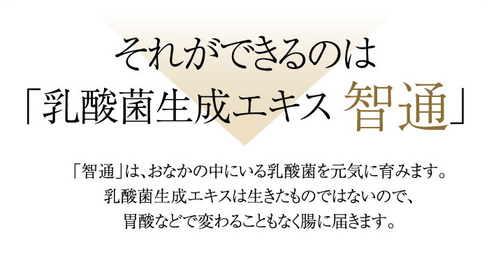それができるのは「乳酸菌生成エキス 智通（ちつう）」