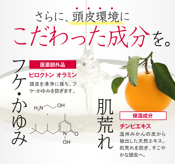 頭皮環境にこだわった成分を