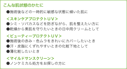 こんな方におすすめです ナビジョン スキンケアプロテクトUV こんな方肌状態の方に