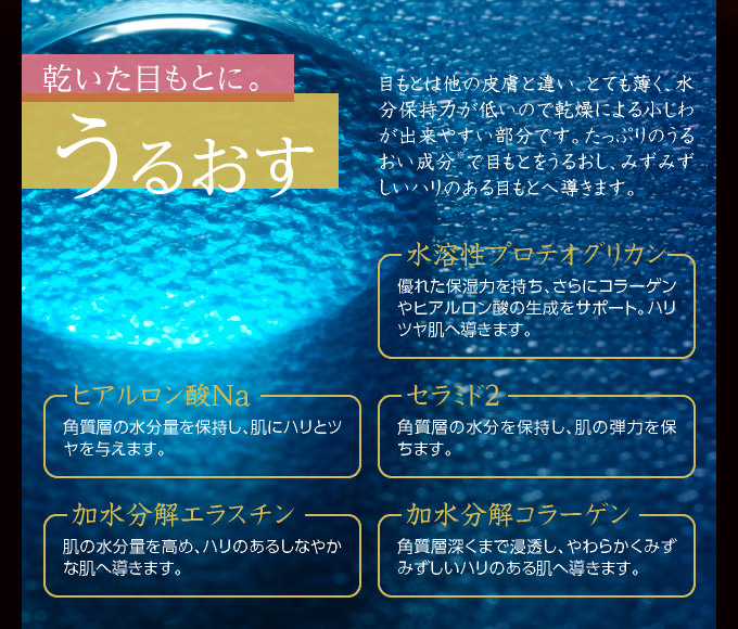 乾いた目もとに。「うるおす」