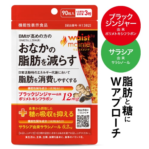 ウエストメンテ ブラックジンジャー 皮下脂肪 内臓脂肪 機能性表示食品