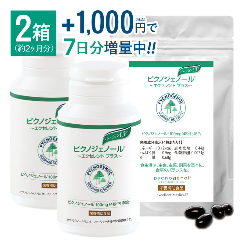 【2個まとめ買い 5％OFF】 ピクノジェノール  エクセレントプラス 2箱セット 【60日分・240粒】
