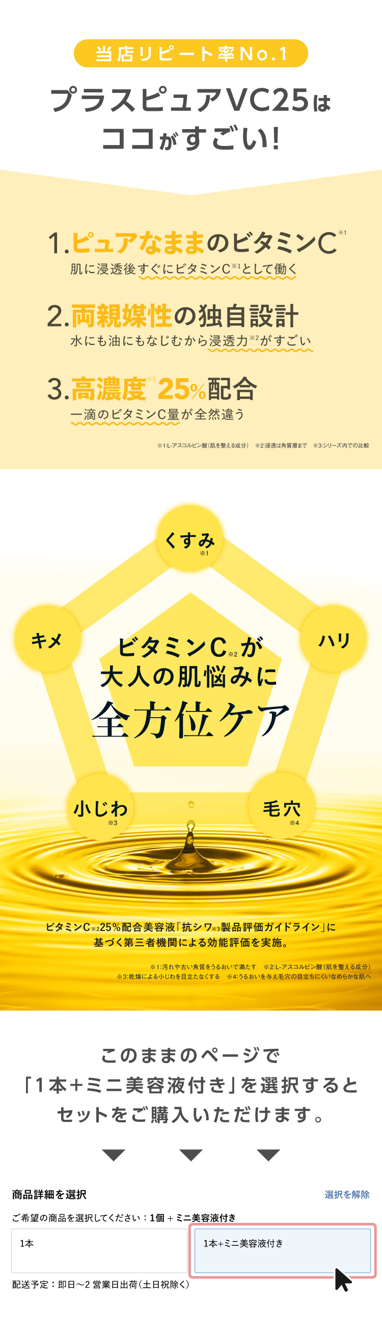 プラス880円でプラスピュアVC25お試し
