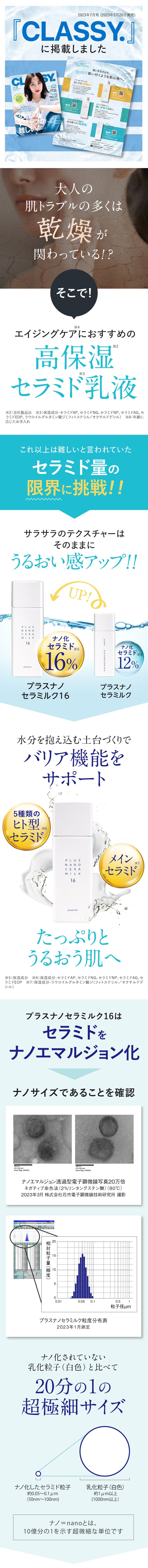 プラスキレイ プラスナノセラミルク16 セラミド 高濃度16％ [定期購入]
