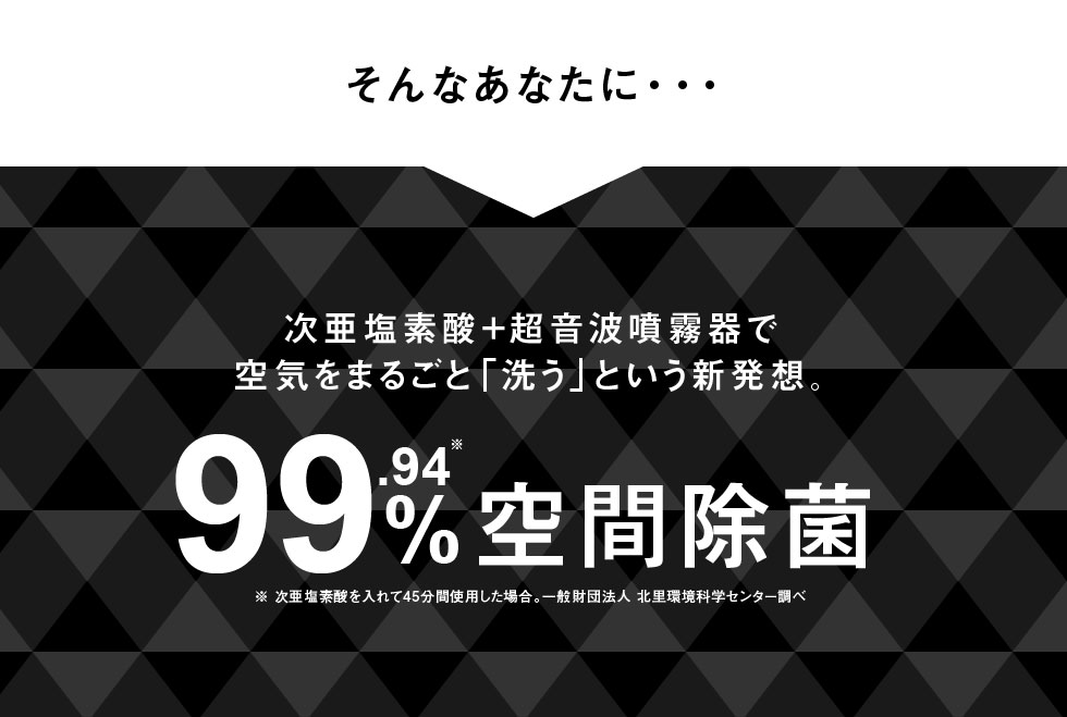 そんなあなたに!医師も認める除菌・消臭力 99.94%除菌