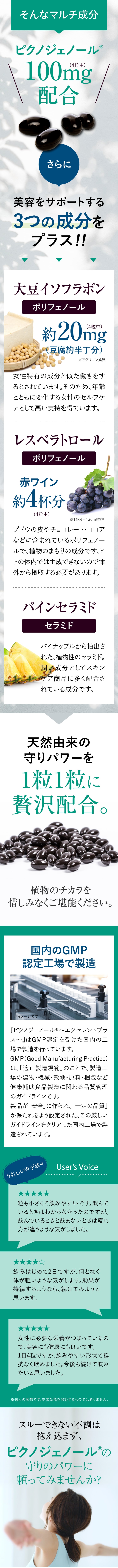 ピクノジェノール(120粒) と整えケアするサプリメントのセット