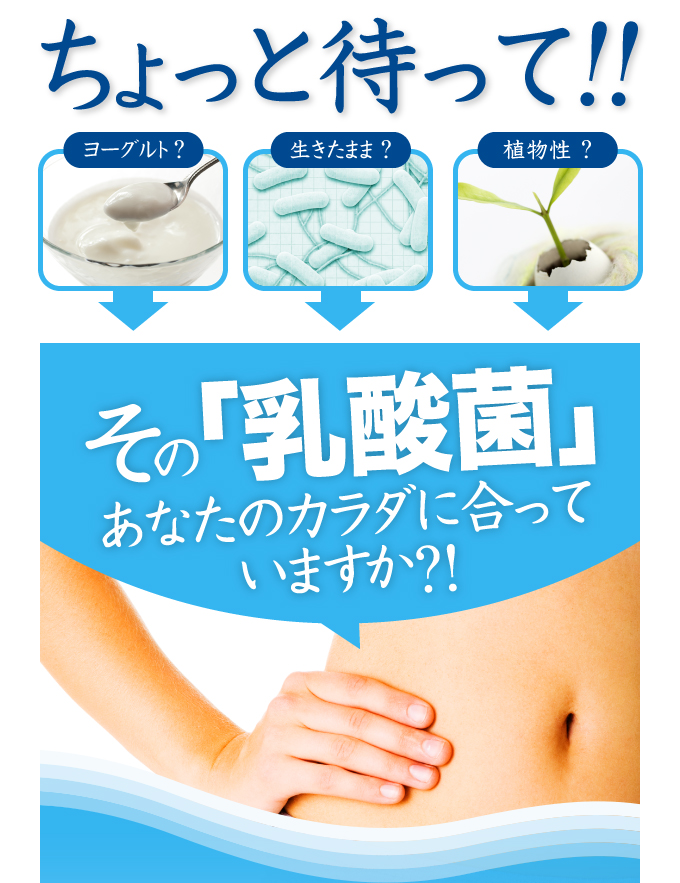 その「乳酸菌」あなたのカラダに合っていますか?!